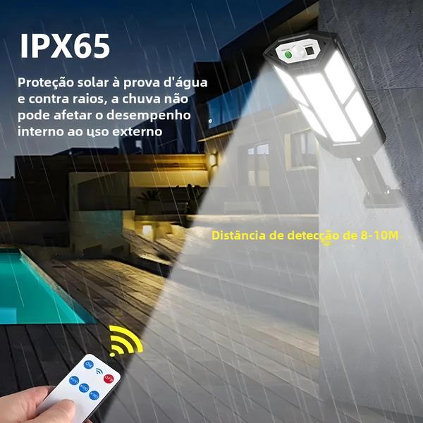 Imagem de Lâmpada Solar LED Exterior à Prova D'Água 9900LM - Sensor de Movimento com 4 Modos de Iluminação