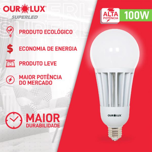 Imagem de Lâmpada Superled Alta Potência 100w Bivolt E40 Branco Frio