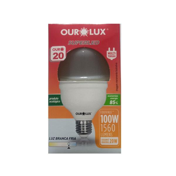 Imagem de Lampada Superled Alta Potência 20w E27 Luz Branca Fria 6500k Ourolux