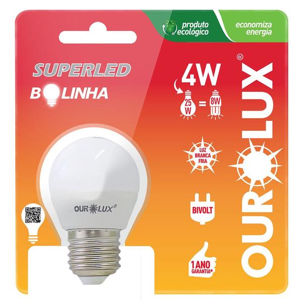 Imagem de Lâmpada Superled Bolinha G45 de 4 Watts e 6500K - 20000 - OUROLUX