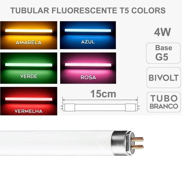 Imagem de Lâmpada Tubular T5 Fluorescente G5 4W Vermelha 15Cm