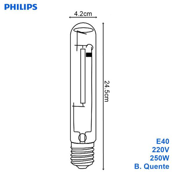 Imagem de Lâmpada Tubular Vapor de Sódio 250w E40 Quente Son-t