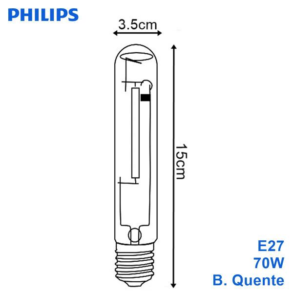 Imagem de Lâmpada Tubular Vapor De Sodio 70w E27 Philips