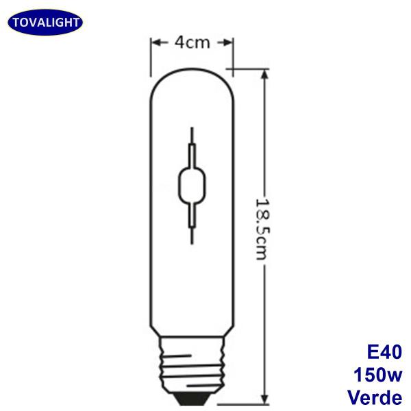 Imagem de Lâmpada Tubular Vapor Metálica Verde 150W E40
