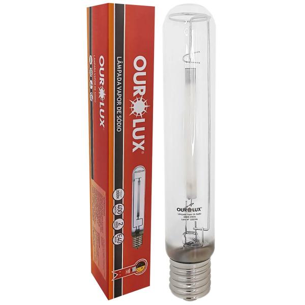 Imagem de Lâmpada Tubular Vapor Sódio 400w E40 Branco Quente Ourolux