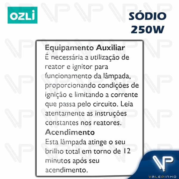 Imagem de Lâmpada vapor de sódio ovoide 250w 2000k(branco quente)e40 son-e