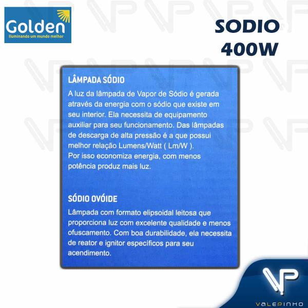 Imagem de Lâmpada vapor de sódio ovoide 400w 2000k(branco quente)e40 son-e