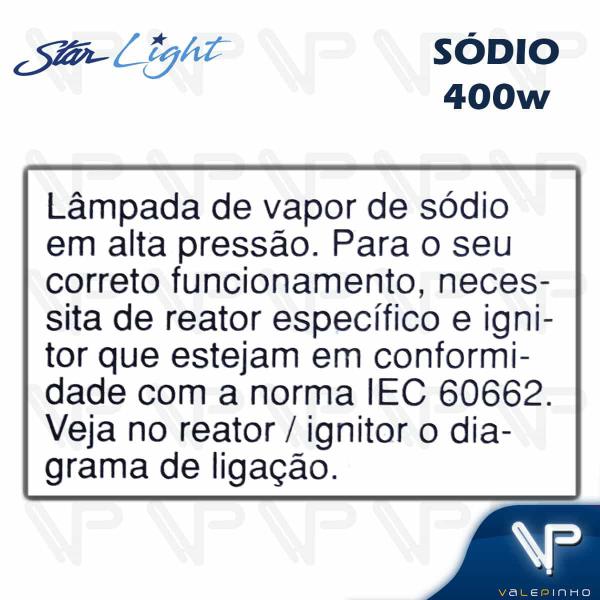 Imagem de Lâmpada vapor de sódio tubular 400w 2000k(branco quente)e40