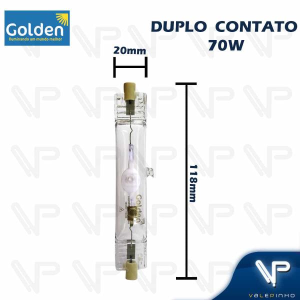 Imagem de Lâmpada vapor metálico duplo contato 70w 3000k(branco quente)rx7s 