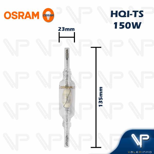 Imagem de Lâmpada vapor metálico duplo contato osram   150w 3000k(branco quente)rx7s hqi-ts wdl