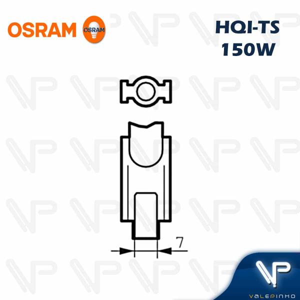 Imagem de Lâmpada vapor metálico duplo contato osram   150w 3000k(branco quente)rx7s hqi-ts wdl