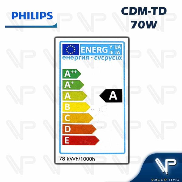 Imagem de LÂMPADA VAPOR METÁLICO DUPLO CONTATO PHILIPS CDM-TD        70W 4200K(BRANCO NEUTRO)RX7s