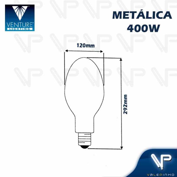 Imagem de Lâmpada vapor metálico ovoide 400w 4000k(branco neutro)e40 hpi-e