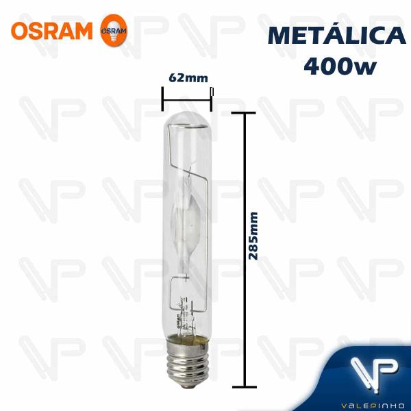 Imagem de Lâmpada vapor metálico tubular osram hqi-t 400w 5500k(branco luz do dia)e40  kit12