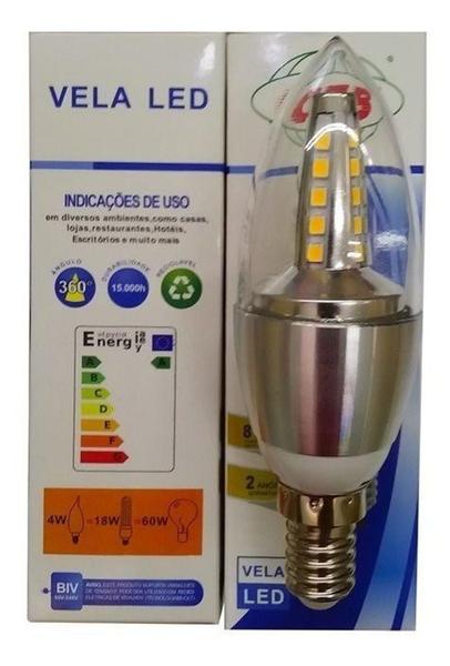 Imagem de Lampada vela led 4w 4c-e27 quente ou frio 3000k 6000k - CTB