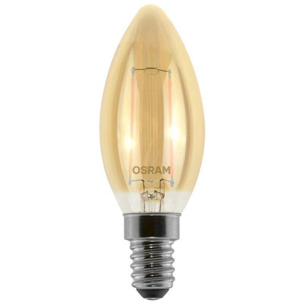 Imagem de Lâmpada Vela LED Âmbar Filamento 2W E14 2500K Luz Amarela 220V Vintage 1906 Osram