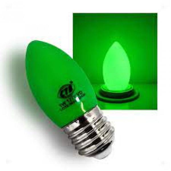 Lâmpada vela led e27 1w verde ctb 110v Imagem de Lâmpada vela led e27 1w verde ctb 110v