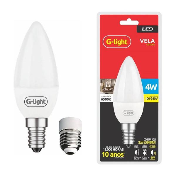 Imagem de Lâmpada Vela LED G-light C37 E14 4W 3000K Autovolt