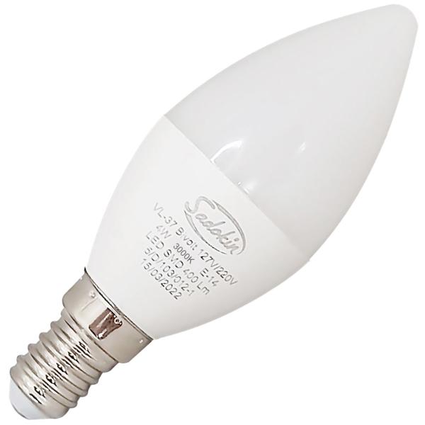 Imagem de Lâmpada Vela Led Lisa 4w E14 Bivolt Branco Quente Leitosa