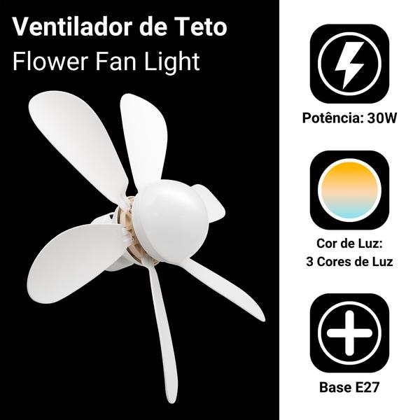 Imagem de Lâmpada Ventilador De Teto Led E27 Controle Bivolt Vt30