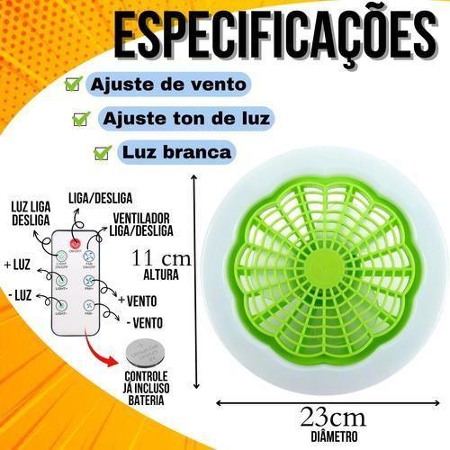 Imagem de Lâmpada Ventilador Led E27 Luz Teto Controle Remoto 3 Pás