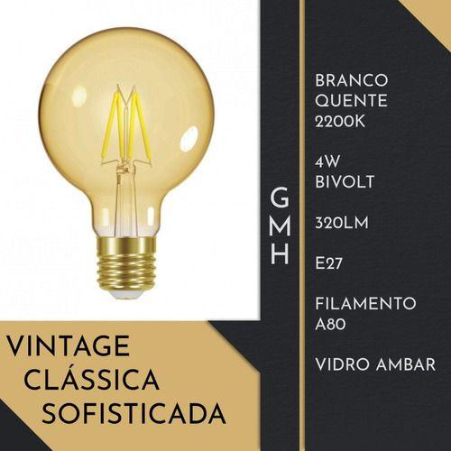 Imagem de Lâmpada Vintage Filamento G95 4W Bivolt GmhTrade