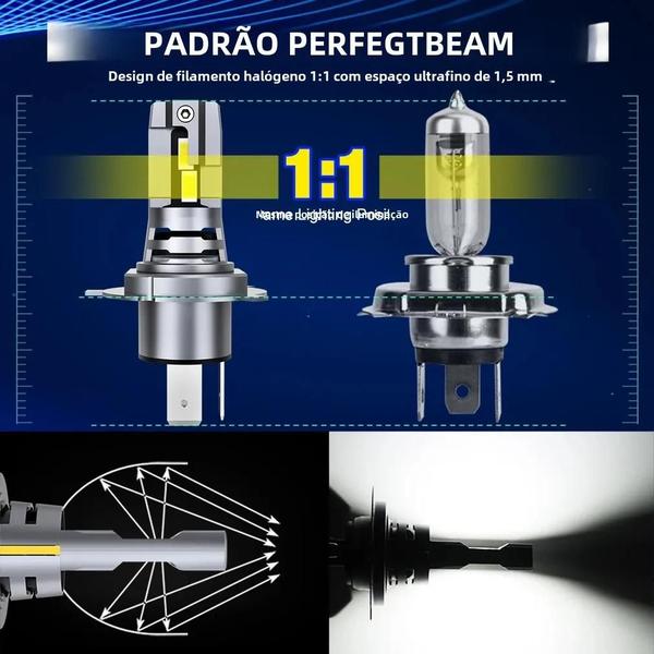 Imagem de Lâmpadas de Farol LED Xstorm H4 - Super Brilhantes 20000lm - Canbus 9003 HB2 - Alto e Baixo