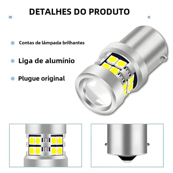 Imagem de Lâmpadas de Sinal de Carro LED 12V 6000K - 2 Peças BA15S P21/5W 1157 BAY15D Canbus