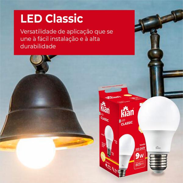 Imagem de Lâmpadas Led 9w - Branco Quente Bivolt Classic Kit 10 Und