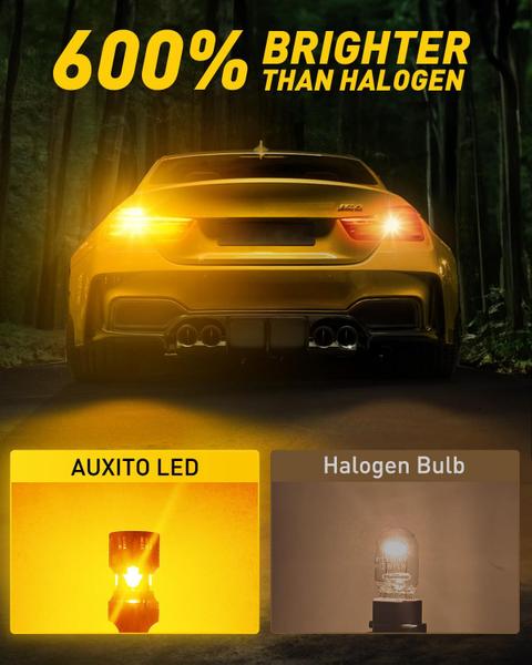Lâmpadas LED AUXITO CANBUS 3157 Amarelo Âmbar de 4000 lm, pacote com 2 Imagem de Lâmpadas LED AUXITO CANBUS 3157 Amarelo Âmbar de 4000 lm, pacote com 2