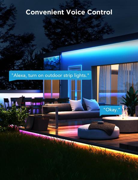 Imagem de Lâmpadas LED externas Govee RGBIC 20m Waterproof WiFi Alexa