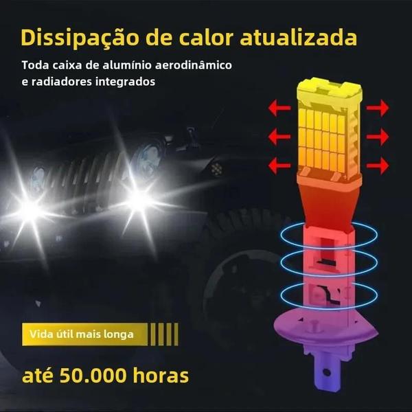 Imagem de Lâmpadas LED Super Brilhantes para Neblina H1 H3 - 45SMD 12V - Drl Automotivo