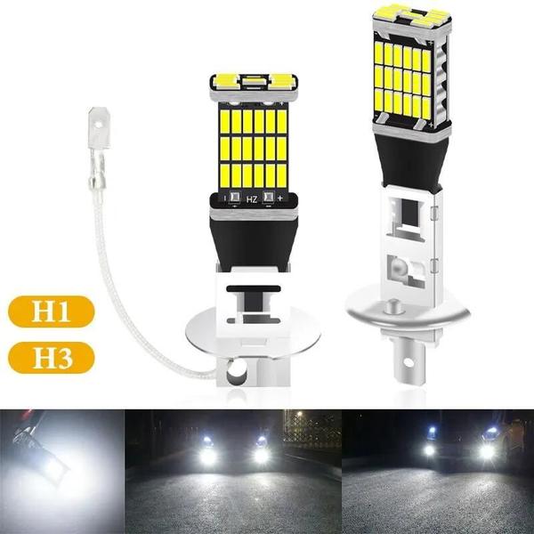 Imagem de Lâmpadas LED Super Brilhantes para Neblina H1 H3 - 45SMD 12V - Drl Automotivo