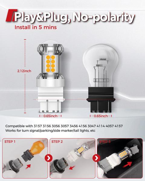 Imagem de Lâmpadas LED Torchbeam 3157 amarelas para luzes de pisca-pisca