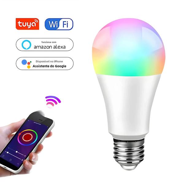 Imagem de Lâmpadas LED WiFi Inteligentes E27 (10W/15W/20W) RGB - Controle por Voz (Alexa/Google)