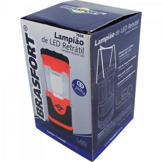 Imagem de Lampião Retrátil LED Vermelho/Preto BRASFORT