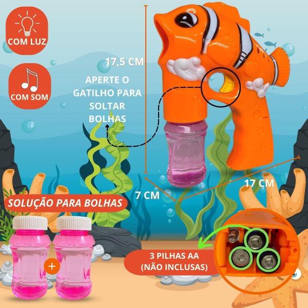 Imagem de Lança Bolhas de Peixinho - Luz e Som - Brinquedo Infantil