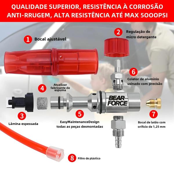 Imagem de Lança de Espuma de Alumínio para Lavadora de Alta Pressão - Compatível com Karcher, Elitech, Bort, Ar e Bosch