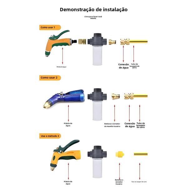 Imagem de Lança de Espuma Multifuncional para Lavagem de Carro - Ferramenta de Limpeza Tipo Mamilo