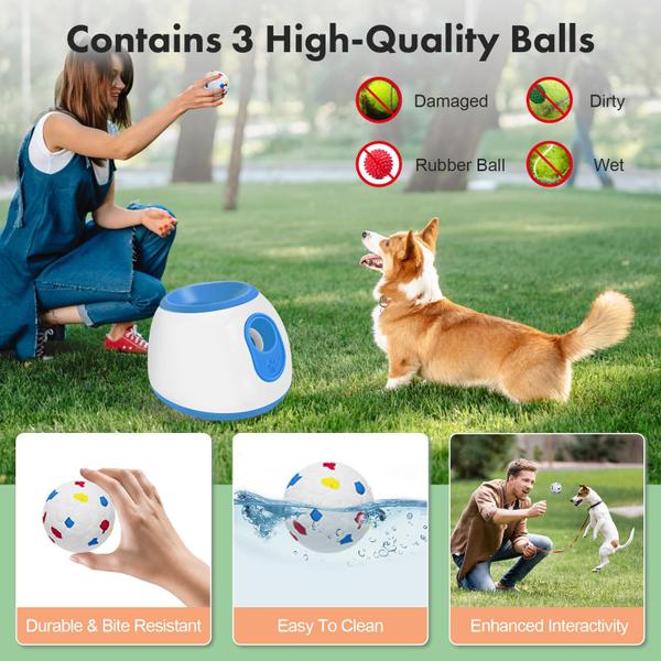 Imagem de Lançador automático de bolas Abdtech para cães pequenos com 3 bolas