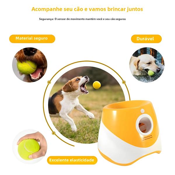 Imagem de Lançador Automático de Tênis para Cães - Brinquedo Interativo Recarregável