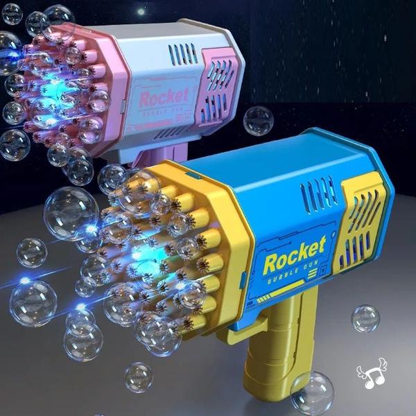 Imagem de Lançador Bolhas de Sabão Luz LED Arminha Bazooka  40 Furos