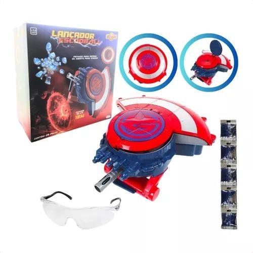 Imagem de Lançador Bolinha Gel Automático Arma Brinquedo Escudo Herói