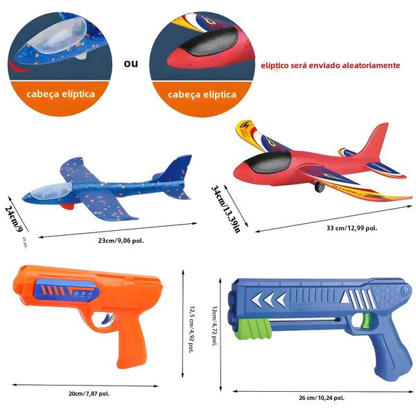 Imagem de Lançador de Avião de Espuma para Crianças (24/34cm) - Brinquedo para Brincadeiras ao Ar Livre