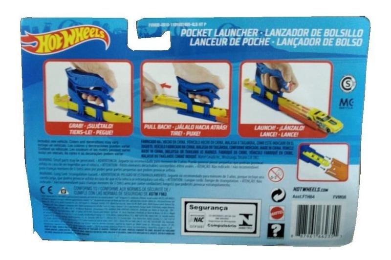 Imagem de Lançador De Bolso Hotwheels Azul Para Carrinho Fth84