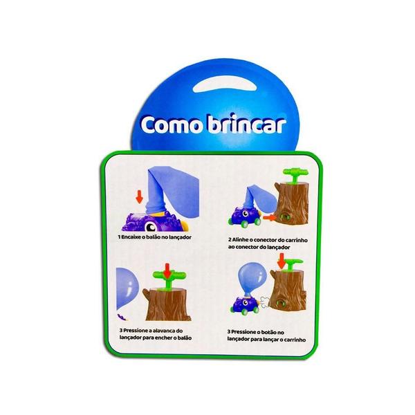 Imagem de Lançador De Carrinho Com Balao Dinossauro Toyng 45913