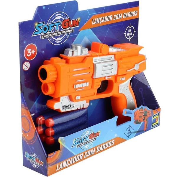 Lançador de Dardo Soft Gun Brinquedo Infantil Bbr Toys Presente Menino Imagem de Lançador de Dardo Soft Gun Brinquedo Infantil Bbr Toys Presente Menino