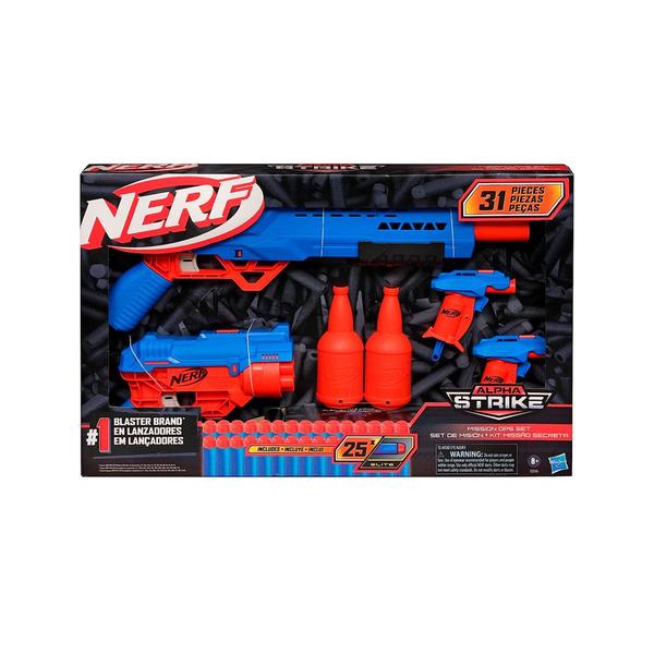 Lançador de Dardos Nerf Alpha Strike Kit Missão Secreta F2556 - Hasbro Imagem de Lançador de Dardos Nerf Alpha Strike Kit Missão Secreta F2556