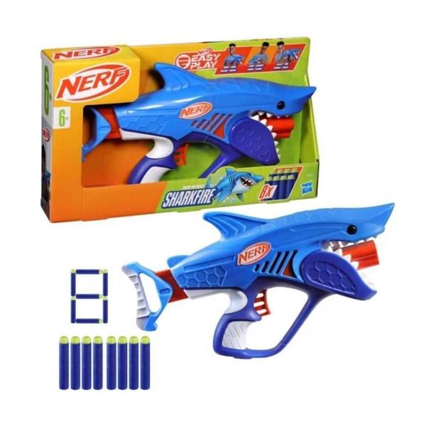 Imagem de Lançador De Dardos Nerf Wild Sharkfire Hasbro F8645 Azul