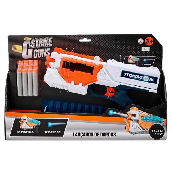 Lançador De Dardos Pente Branco - HBR0301 - H. TOYS Imagem de Lançador De Dardos Pente Branco - HBR0301